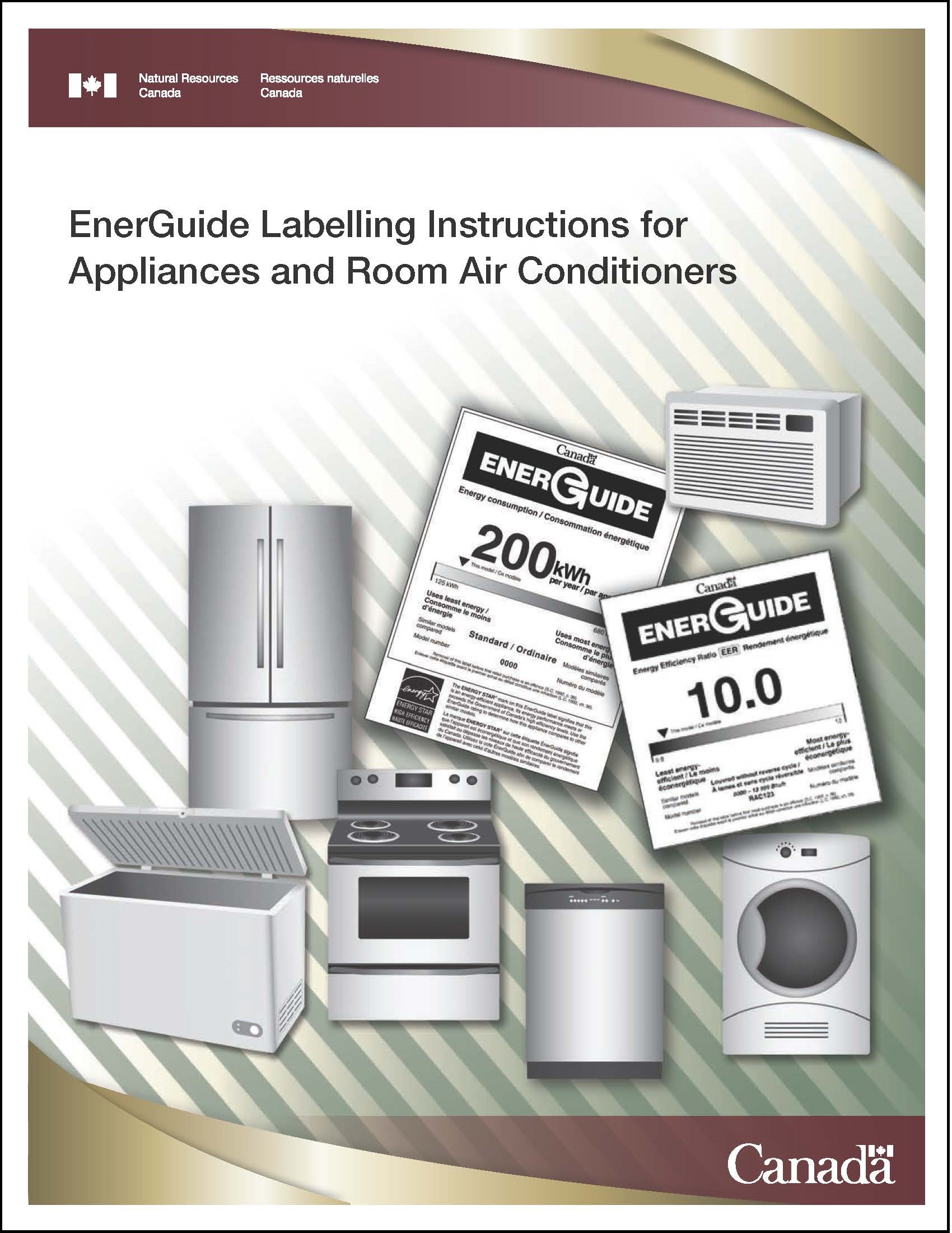Cover of the EnerGuide Labelling Instructions for Appliances and Room Air Conditioners 